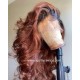 Virgin hair Loose Wave Ombre brown glueless 360 wig preplucked hairline BW3333