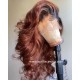 Virgin hair Loose Wave Ombre brown glueless 360 wig preplucked hairline BW3333