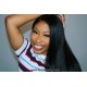 Brazilian virgin natural color silky straight full lace wig with pre-plucked hairline BW1169