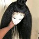 Italian Yaki 13x6 HD lace front wig 150% density Brazilian virgin human hair preplucked hairline HDW114