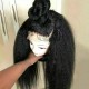 Italian Yaki 13x6 HD lace front wig 150% density Brazilian virgin human hair preplucked hairline HDW114