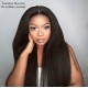 Brazilian Human Hair Italian Yaki HD Wig 150% Density Preplucked HDW114