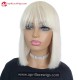 Raw Human hair Platinum Bang Bob Machine Made Wig NFW115