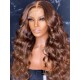 Chestnut Brown Loose Wave 5x5 HD Lace Closure Wig 200% Density Virgin Human Hair HDW553