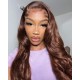 Chestnut Brown Loose Wave 5x5 HD Lace Closure Wig 150% Density Virgin Human Hair HDW553