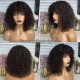 Band curly Virgin human hair NO LACE machine made wig NFW002