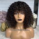 Band curly Virgin human hair NO LACE machine made wig NFW002