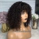 Band curly Virgin human hair NO LACE machine made wig NFW002