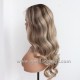 Ash Blonde Highlight Virgin Human Hair Glueless 13x4 lace front wig BW0033