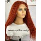 Ginger Orange Virgin Human Hair Curly Glueless 13x6 Lace Front wig BW0034