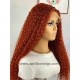 Ginger Orange Virgin Human Hair Curly Glueless 13x6 Lace Front wig BW0034