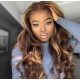 Brazilian virgin Human hair 4/27 Highlight Brown 13x6 Lace Front wig BW0027