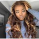 Brazilian virgin Human hair 4/27 Highlight Brown 13x6 Lace Front wig BW0027