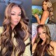 Brazilian virgin Human hair 4/27 Highlight Brown 13x6 Lace Front wig BW0027