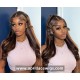 Virgin Human Hair Brown Highlight wavy 13x6 Lace Front wig BW1127