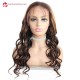 Virgin Human Hair Brown Highlight wavy 13x6 Lace Front wig BW1127