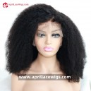 Virgin human hair 3c curl glueless 360 wig preplucked hairline--BW1155