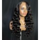 Side Part Ocean Curl 5x5 HD Lace Closure Wig 150% Density Virgin Human Hair HDW559