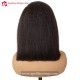 Human Hair Italian Yaki Blunt Cut 13x4 HD lace front wig 150% density HDW334