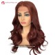 Dark Red Cooper 250% Density Human Hair Loose Wave 5x5 Lace Closure Wig BＷ82