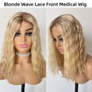 Warm Blonde Virgin Human Hair Lace Front Medical wig LW39