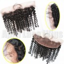 Virgin hair spiral curl lace frontal on sale bleached knots baby hairs--CR001