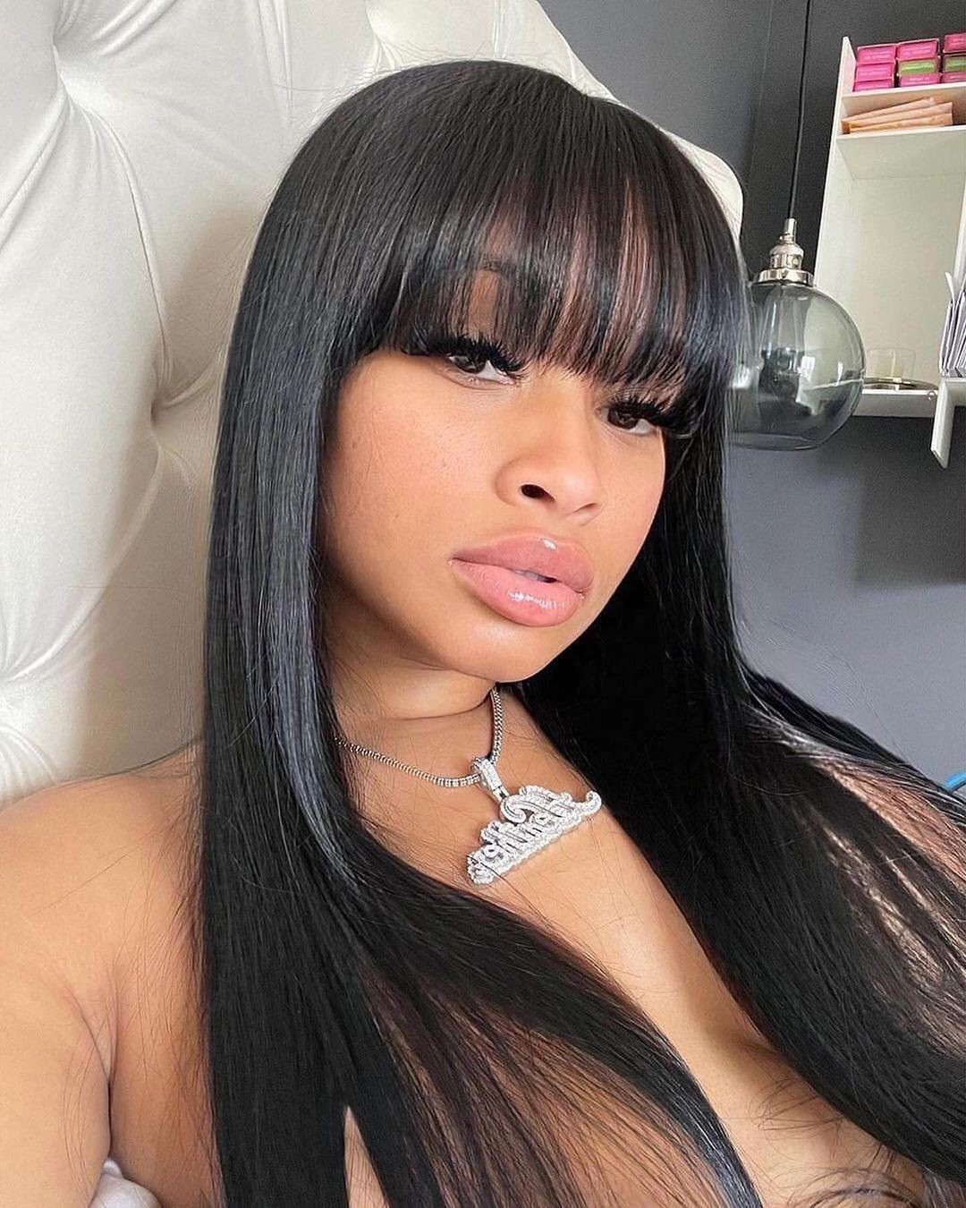 Full lace wig with bangs