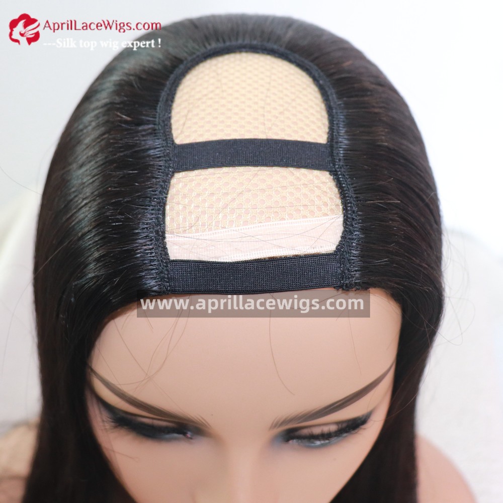 Human Hair Silk straight U part wig 150% density