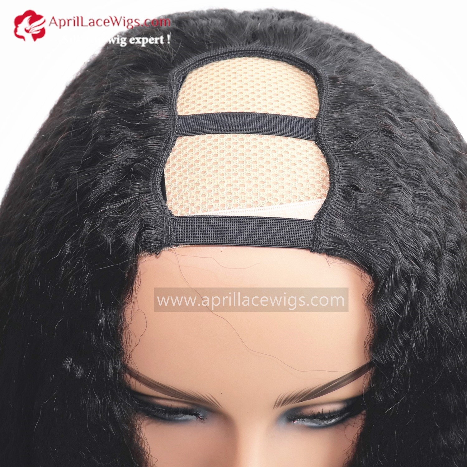 Human Hair Italian yaki U-part wig Kinky Straight