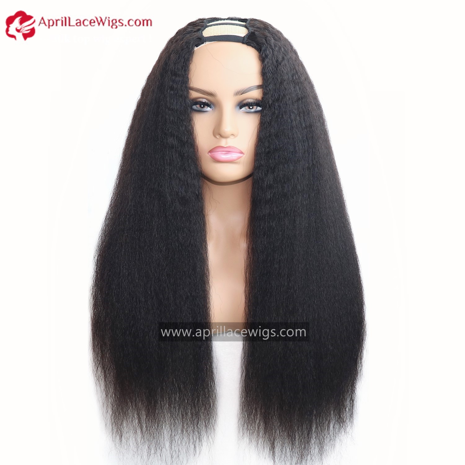 Human Hair Italian yaki U-part wig kinky straight