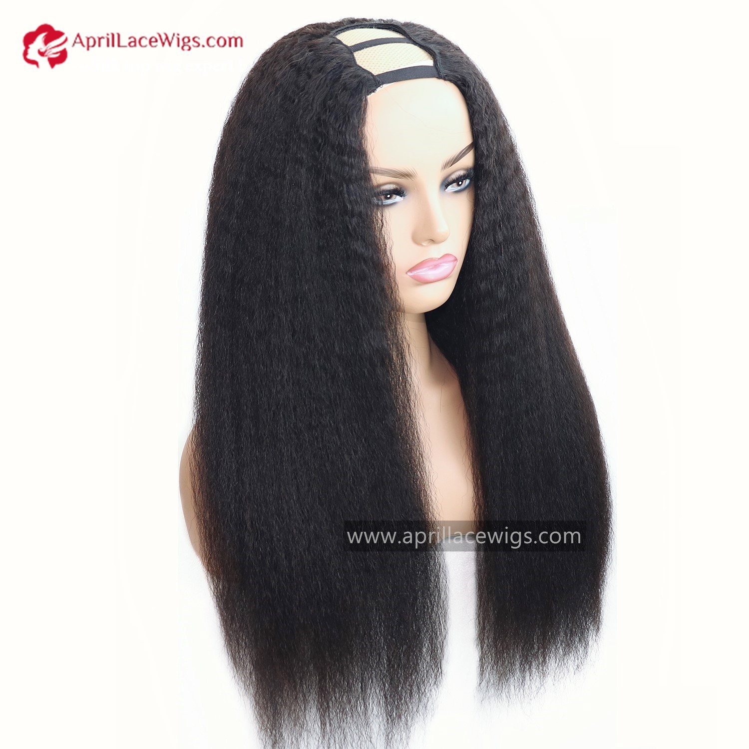 Human Hair Italian yaki U-part wig kinky straight