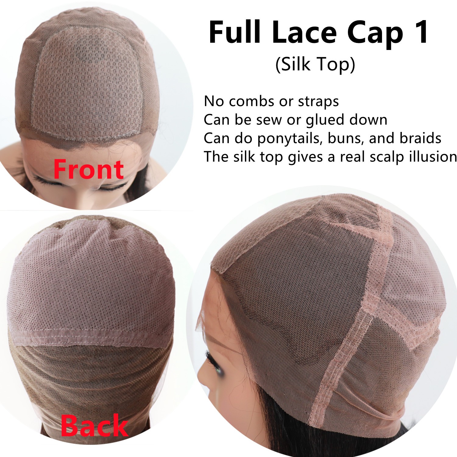 full lace wig silk top full lace cap