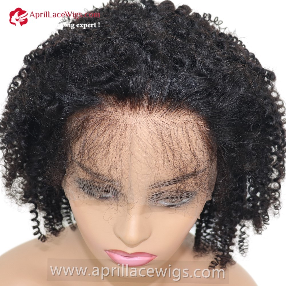 virgin human hair kinky curly full lace wig silk top full lace wig