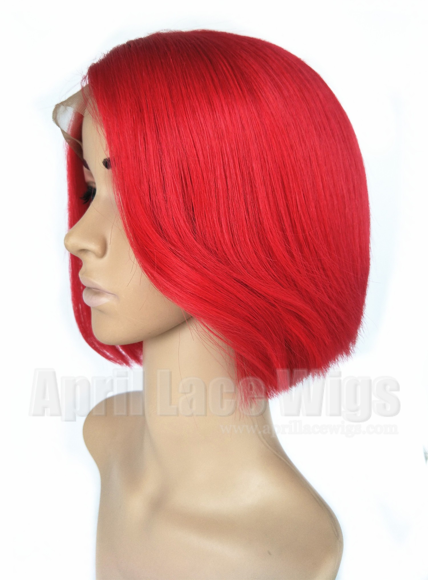Brazilian virgin 180% density red color bob hair full lace wig with silk top
