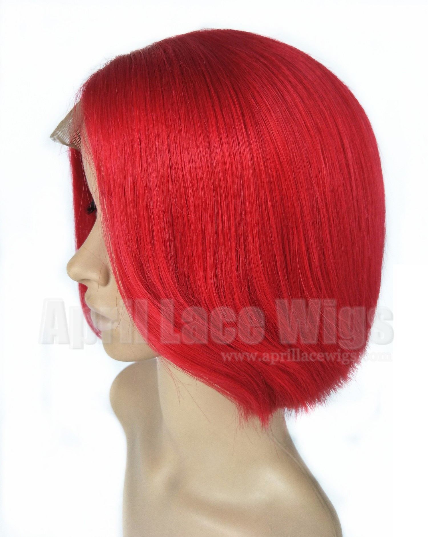 Brazilian virgin 180% density red color bob hair full lace wig with silk top