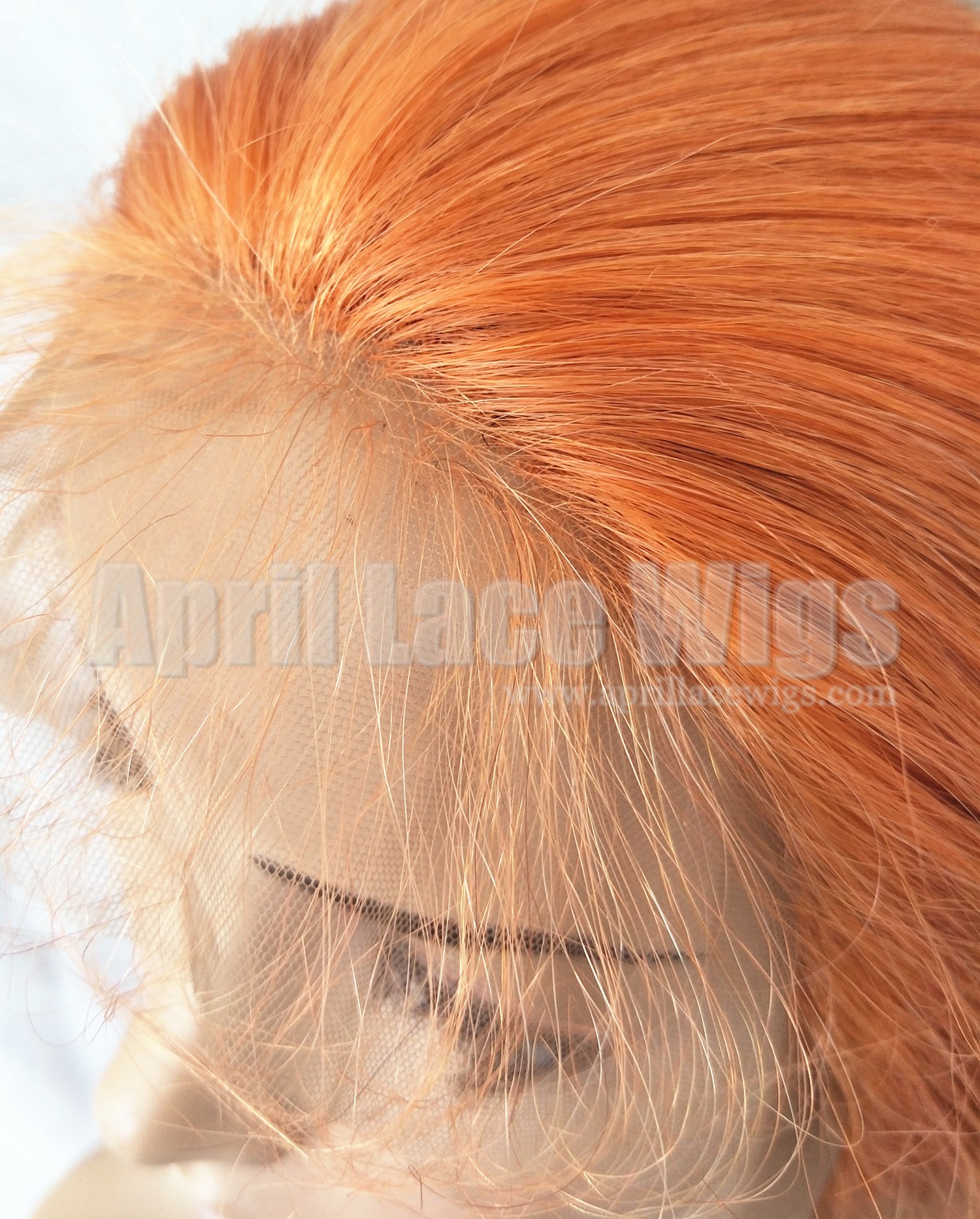 Virgin hair orange color glueless lace front wig