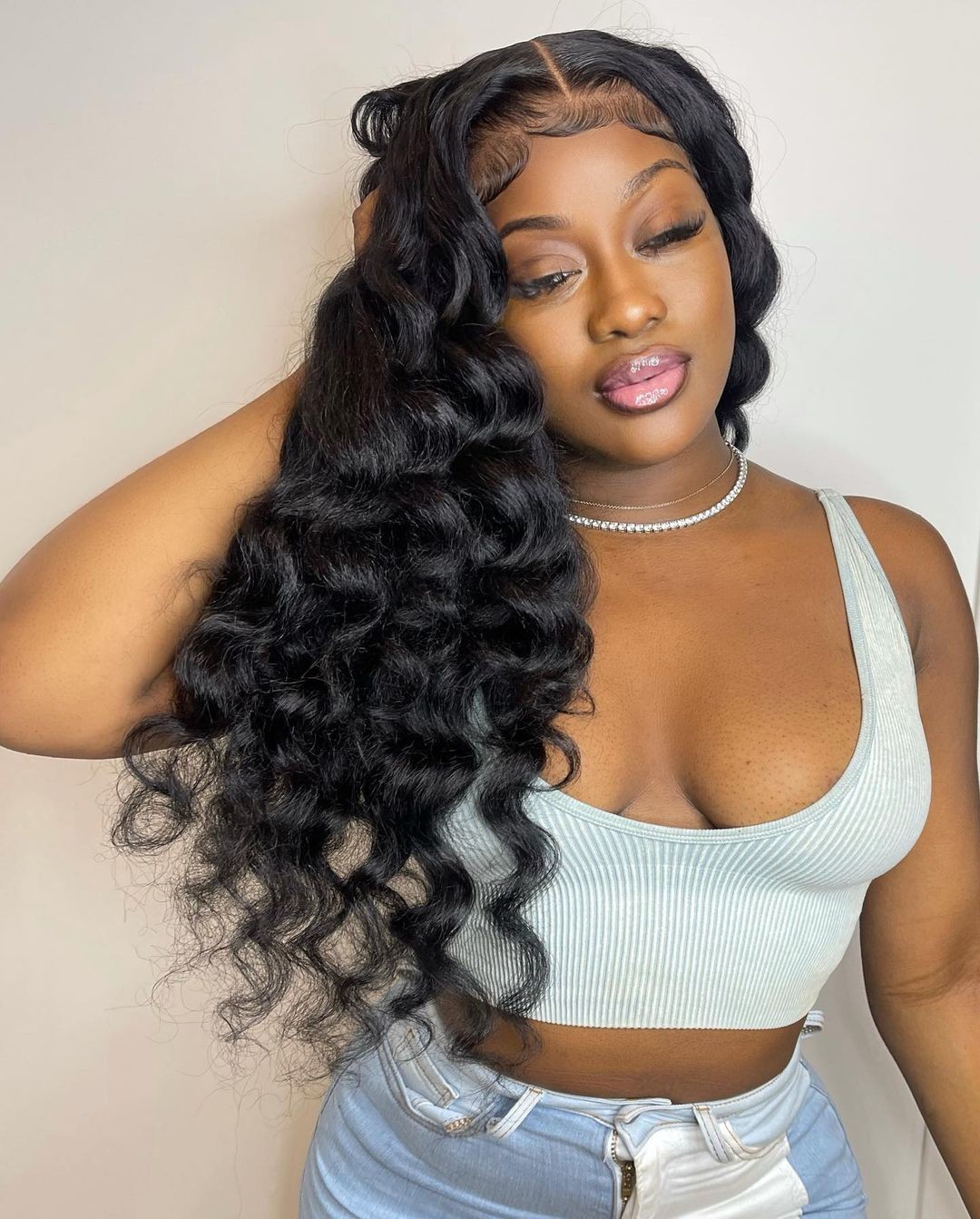 Malaysian virgin Goddess wave 360 wig