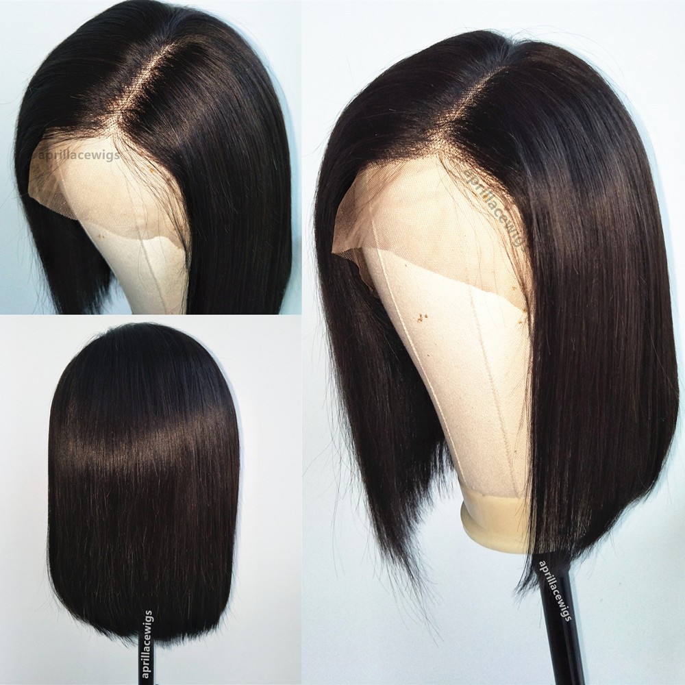 bob hair glueless 360 wig left parting, preplucked hairline