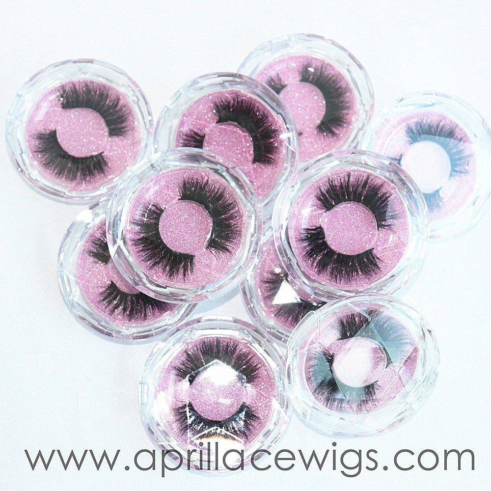 Wholesale sparkling custom box handmade 3D Mink Eyelashes long thick makeup curly