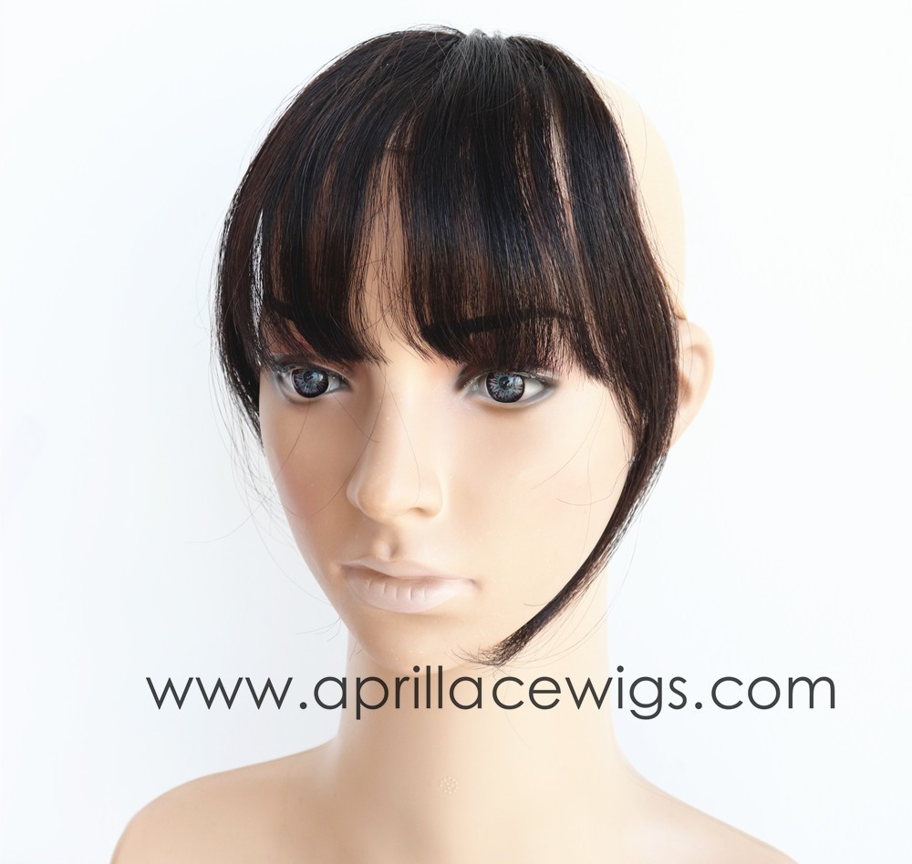 Virgin hair straight texture See-through bangs