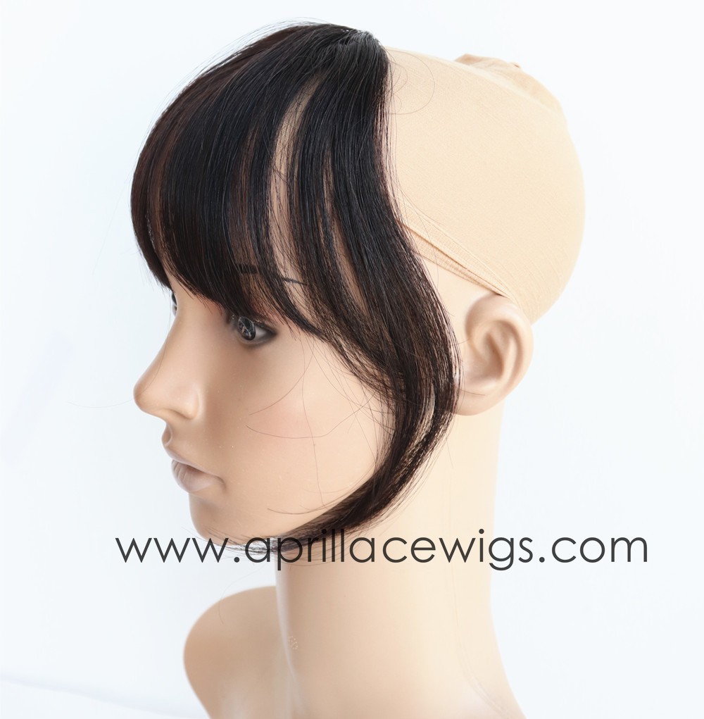 Virgin hair straight texture See-through bangs