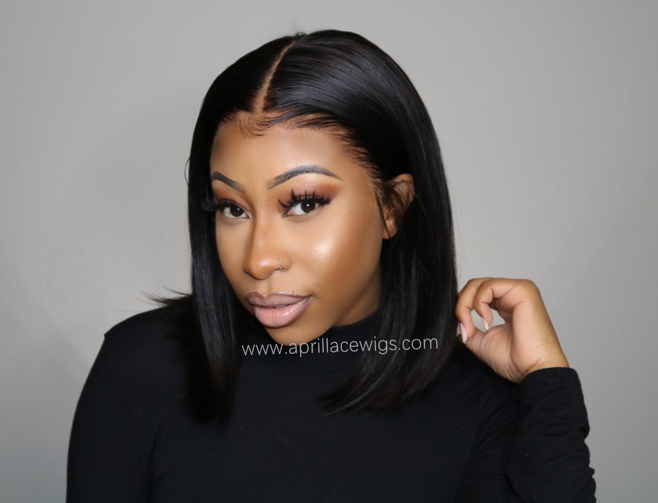 blunt cut 13x6 lace front wig, 150% density