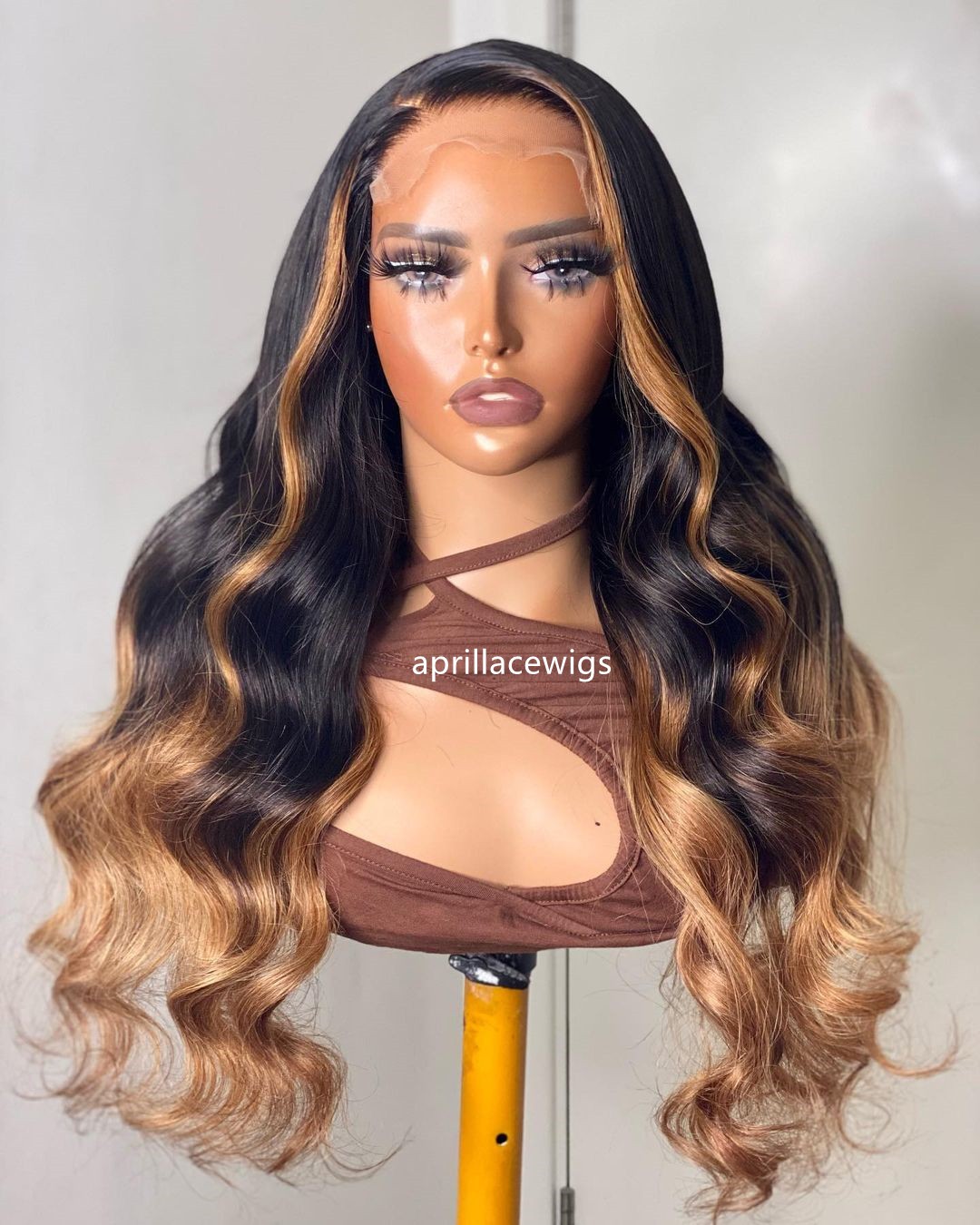 Highlight brown lace front wig