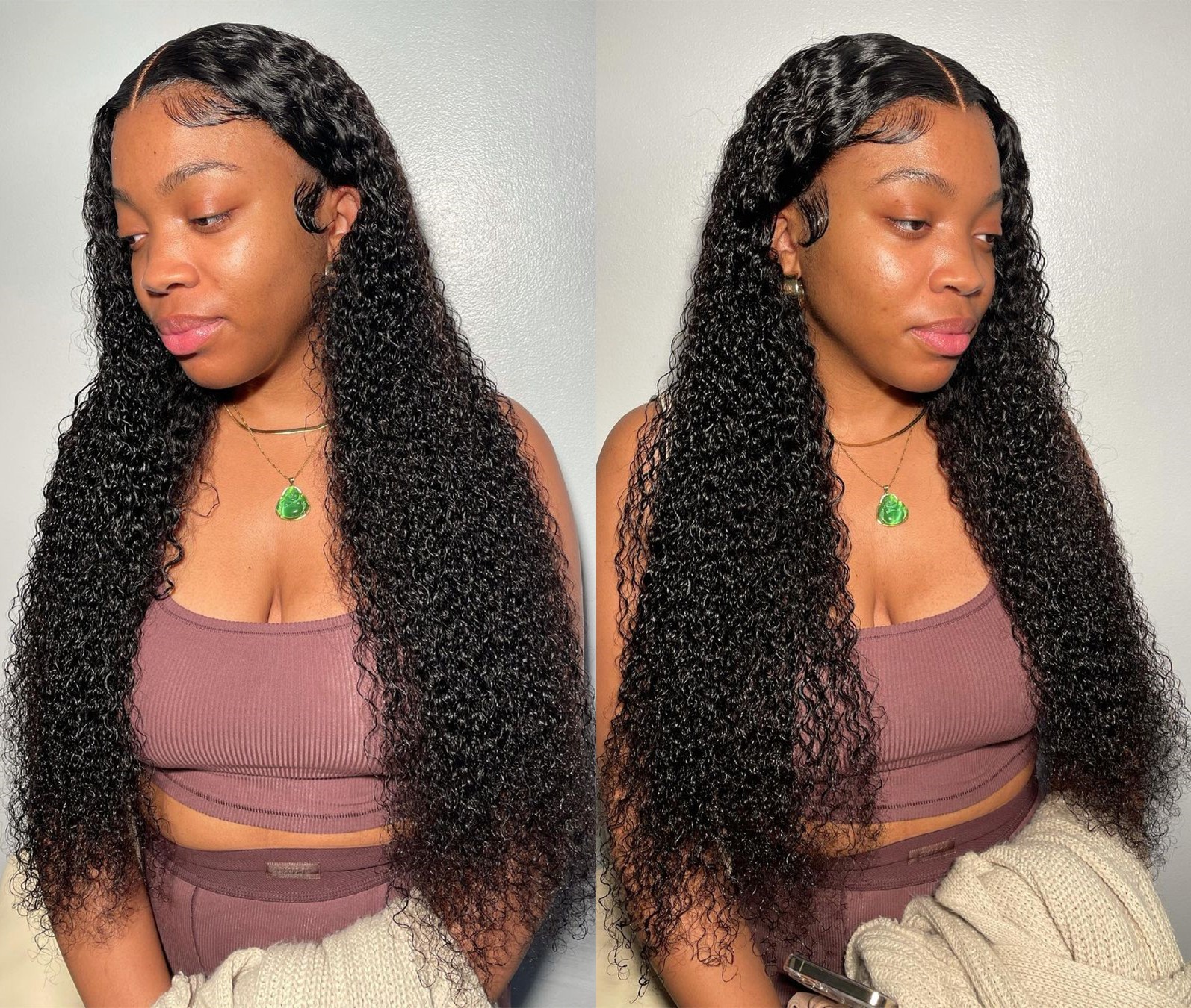 Tight deep curly lace wig