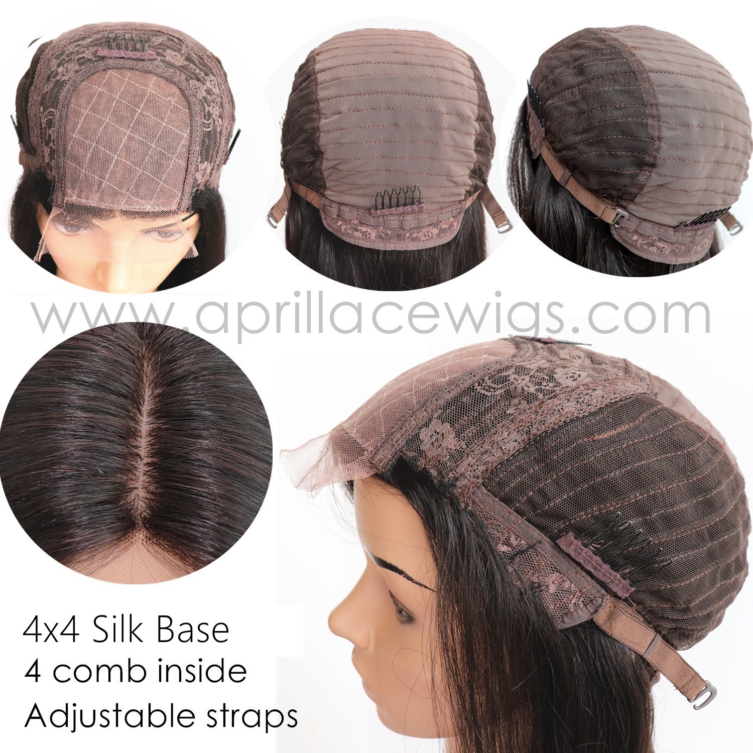 Virgin Human Hair 150% density Silk Top Closure Wig Bob Cut Natural Color