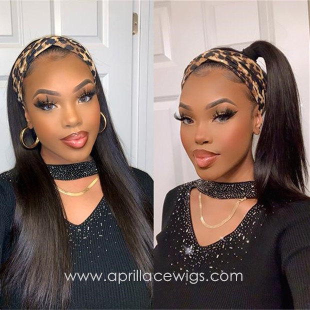 Virgin human hair headband wig