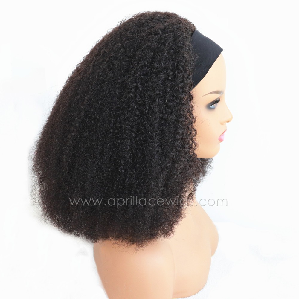 Headband Wigs 3c curl Brazilian Virgin Hair Wigs For Black Women