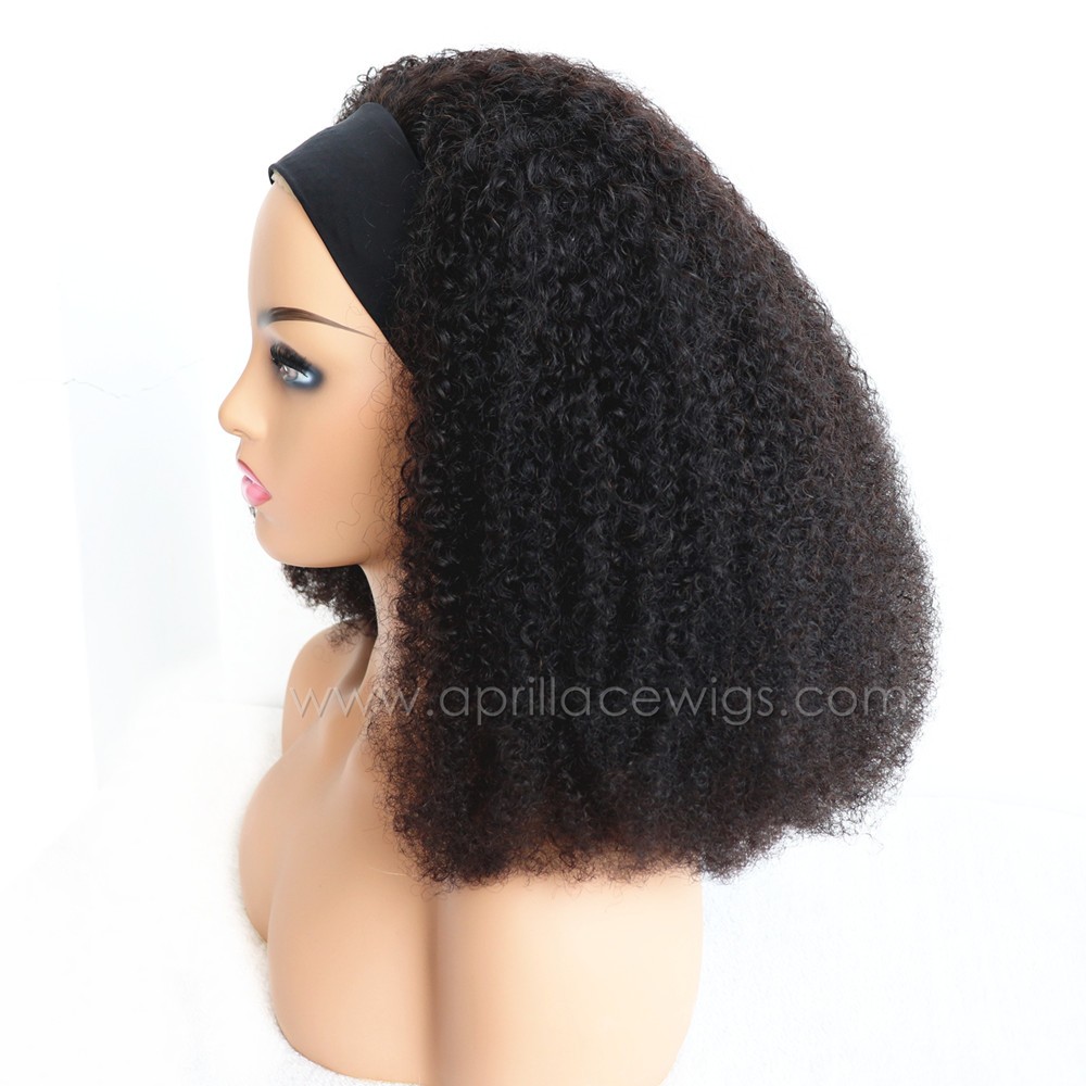 Headband Wigs 3c curl Brazilian Virgin Hair Wigs For Black Women