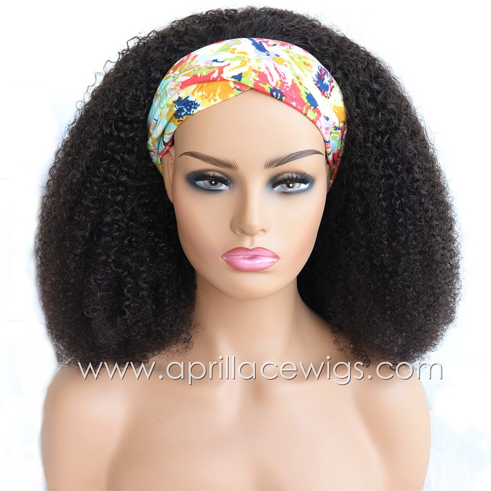 Headband Wigs 3c curl Brazilian Virgin Hair Wigs For Black Women