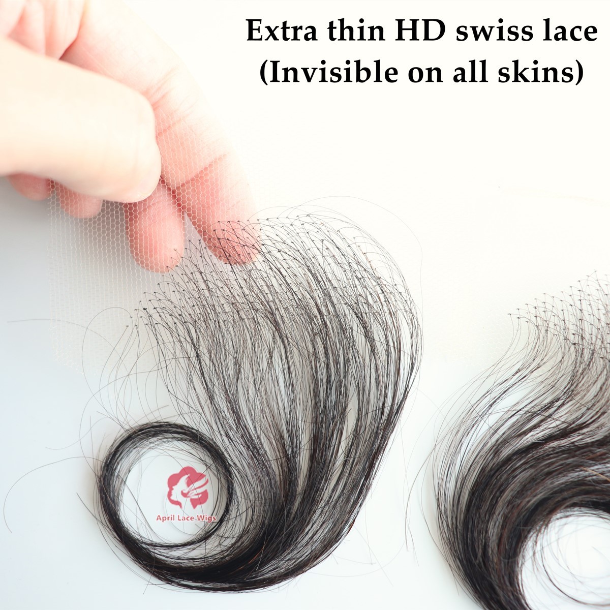 One Pair Human Tied HD Swiss Thin Lace Baby Hairs HD Lace Patches Fake Edges HD Lace Patches